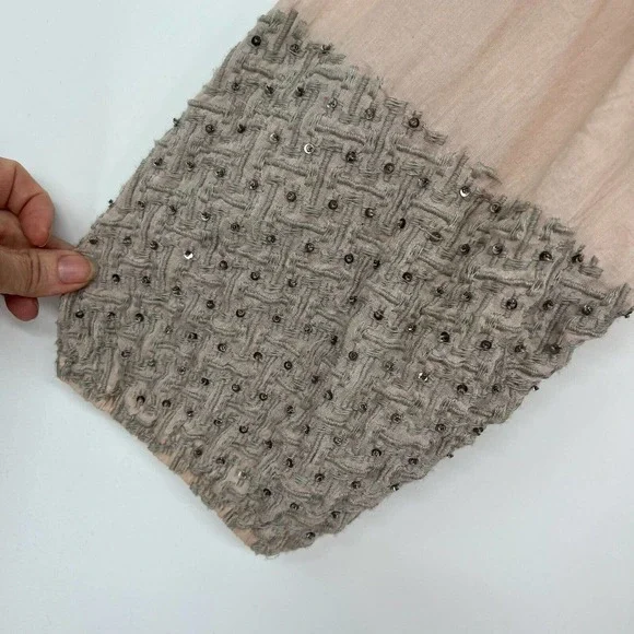 Parker Blouse Womens Sz Small Pink Gray Embroidery Sequins Beaded Long Sleeve - Picture 5 of 9